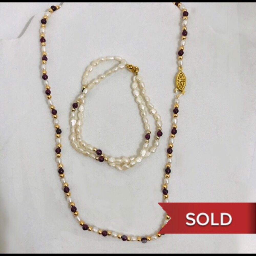 ❌SOLD❌Vintage Rice Pearl Set